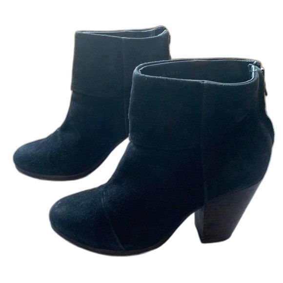 Rag & Bone Black Suede Nubuk Leather Newbury Ankle Boots Women Size 8.5 EUR 38.5 - Picture 4 of 15